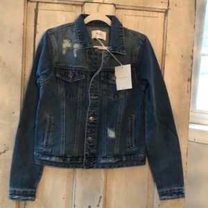 NWT KANCAN Distressed Denim Jacket